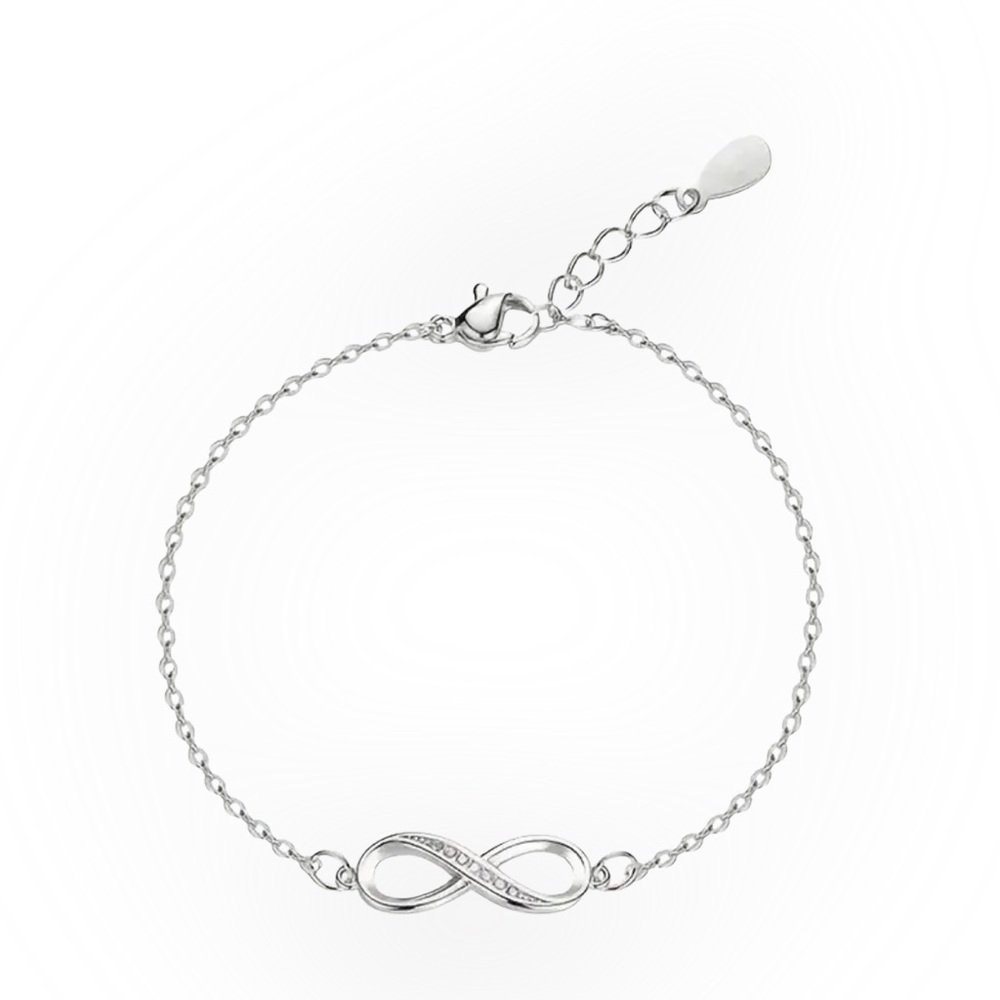 Elegant S925 Sterling Silver Infinity Ankle Bracelet